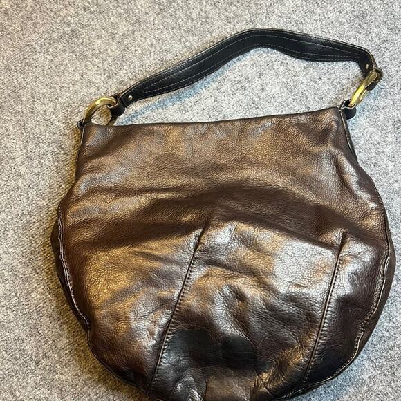 Sigrid Olsen Hobo Shoulder Handbag Brown Leather Pockets Magnetic Classic Lined - Picture 3 of 11